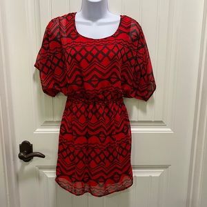 Red & Black dress with back cutout size small